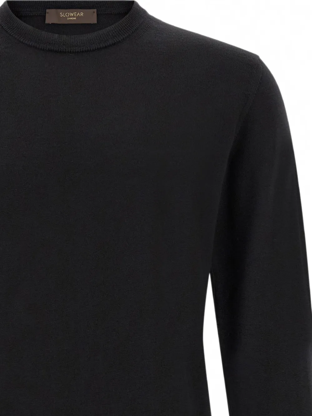 slowear T-shirt met ronde hals en geribbelde afwerking Zwart