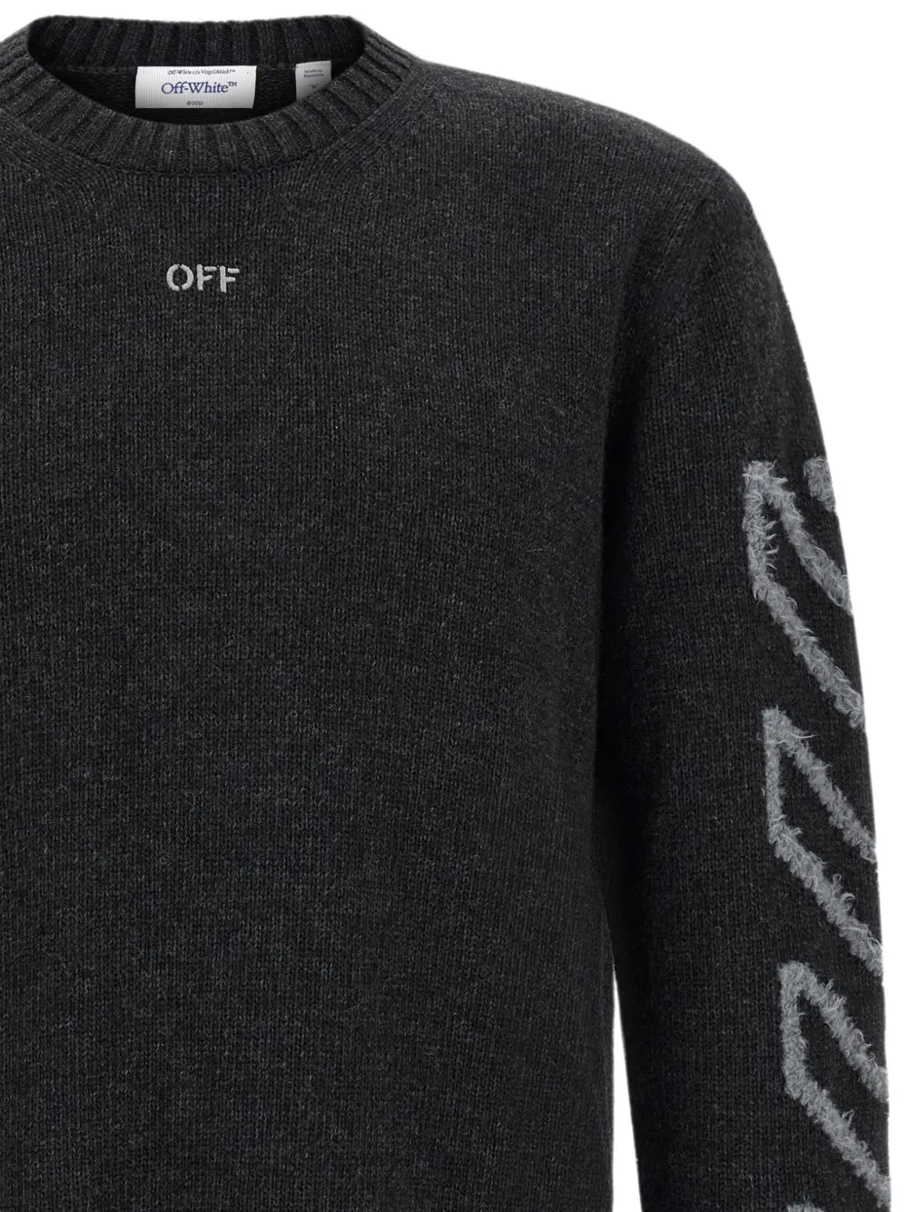 Off-White Diag Arrow intarsia trui Grijs