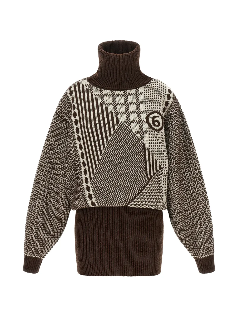 MM6 Maison Margiela geometric-pattern mini dress - Braun