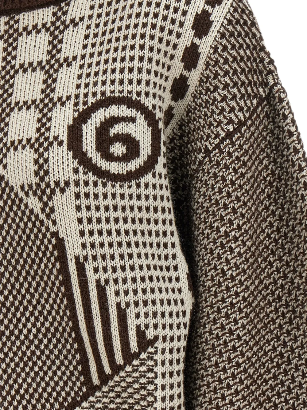 MM6 Maison Margiela Mini-jurk met geometrisch patroon Bruin