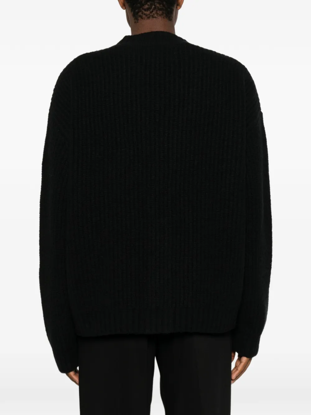 Roberto Collina Ribgebreid vest Zwart