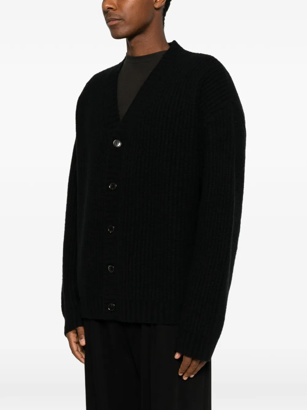 Roberto Collina Ribgebreid vest Zwart