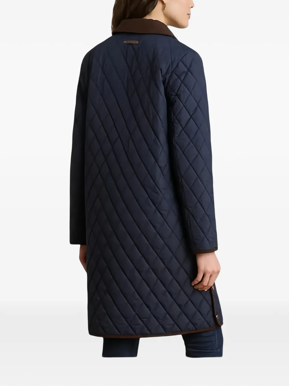 Lauren Ralph Lauren Gewatteerd jack met wapenschild-patch Blauw