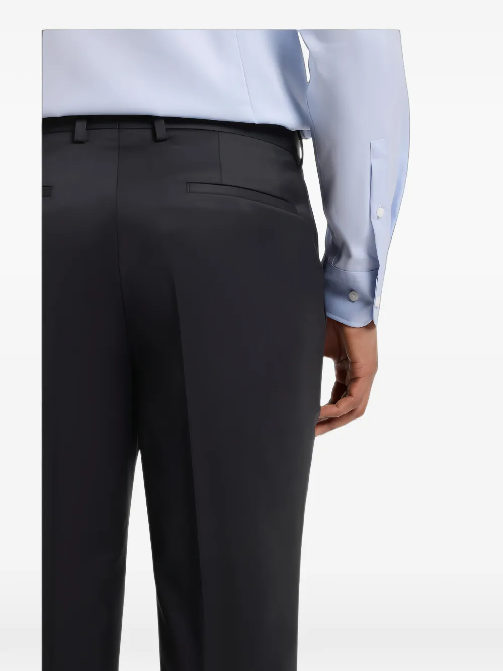 BOSS Wenten pantalon met persvouw Blauw