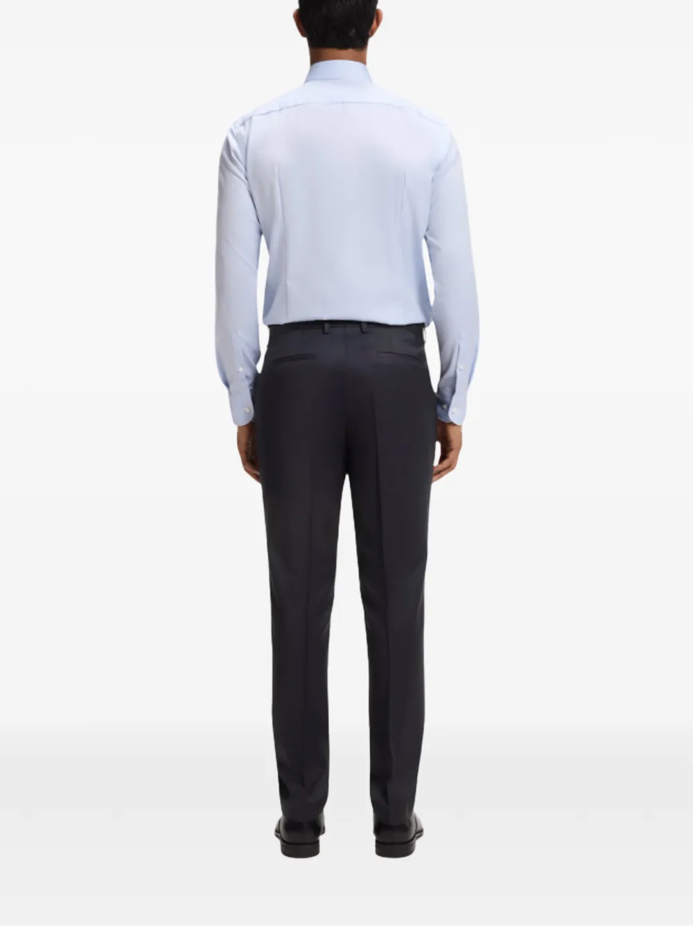 BOSS Wenten pantalon met persvouw Blauw