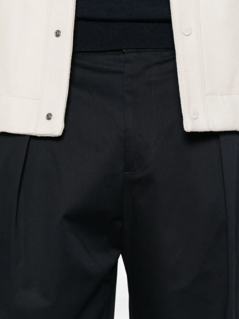 Briglia 1949 Broek met toelopende pijpen en geplooid detail Blauw