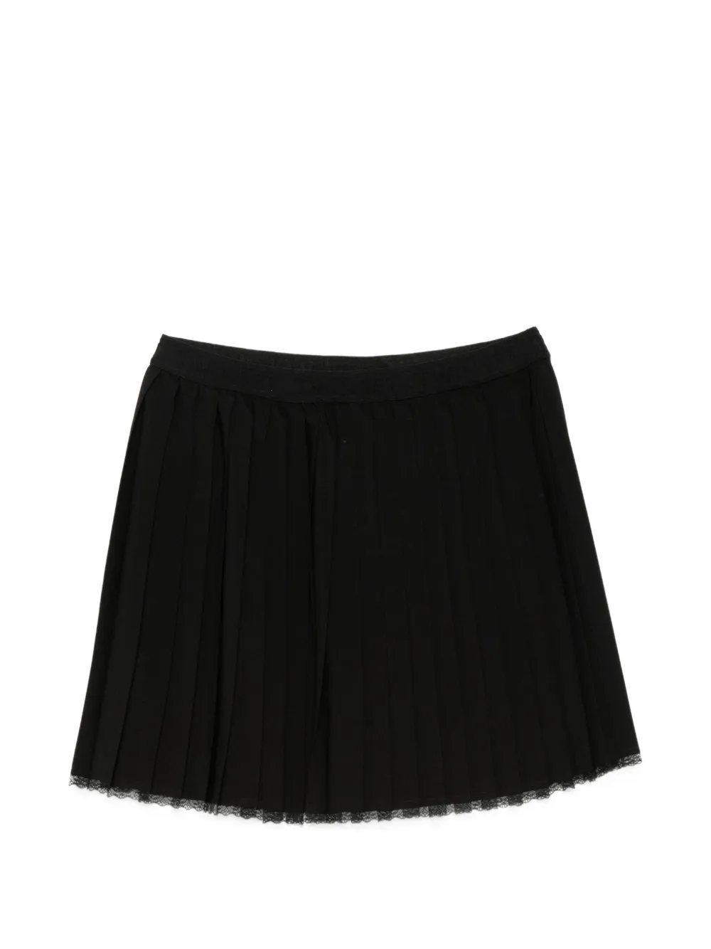 TWINSET lace-trim pleated mini skirt - Nero