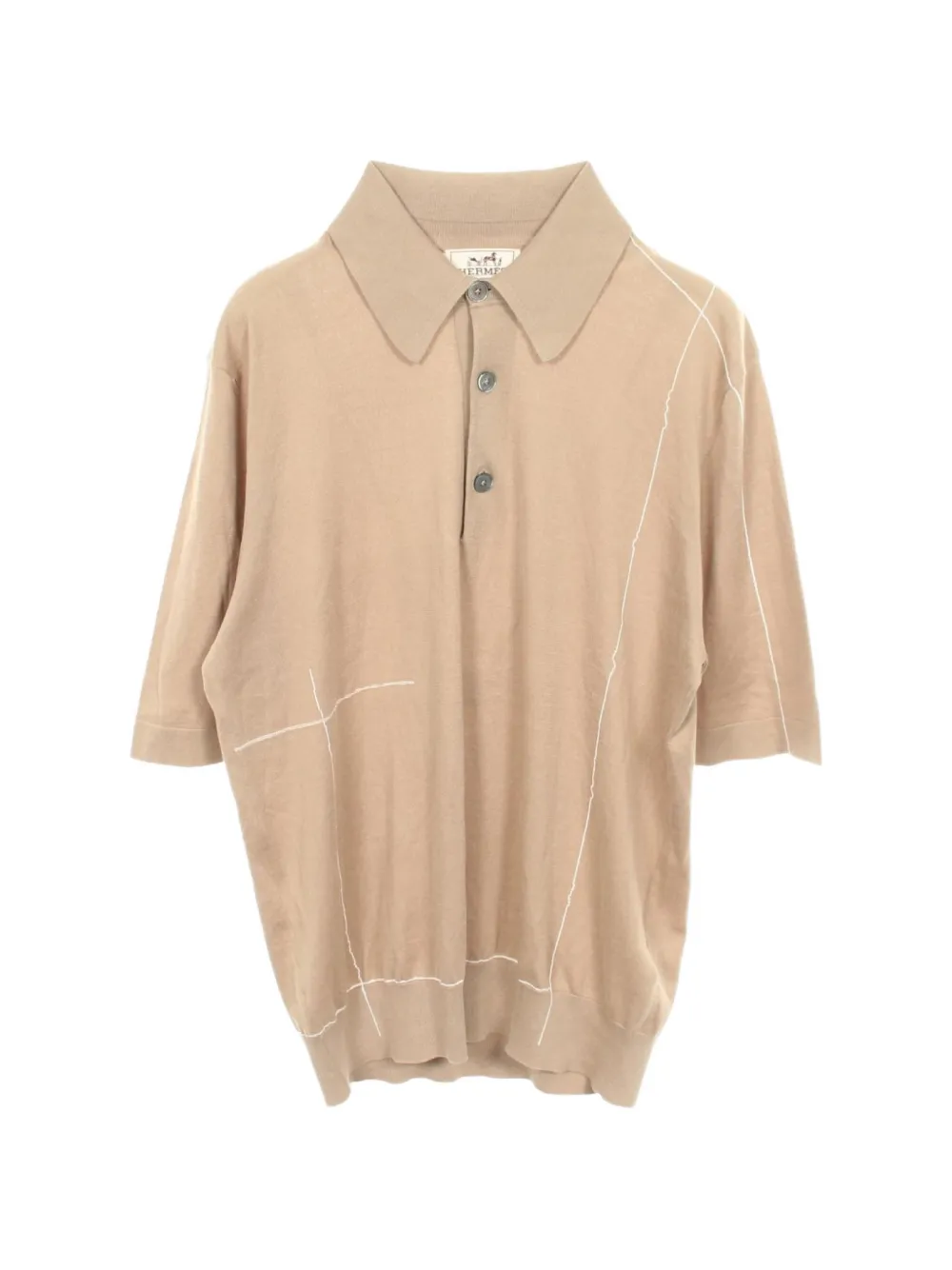 Hermès Pre-Owned 2010s contrast-stitch polo shirt - Toni neutri