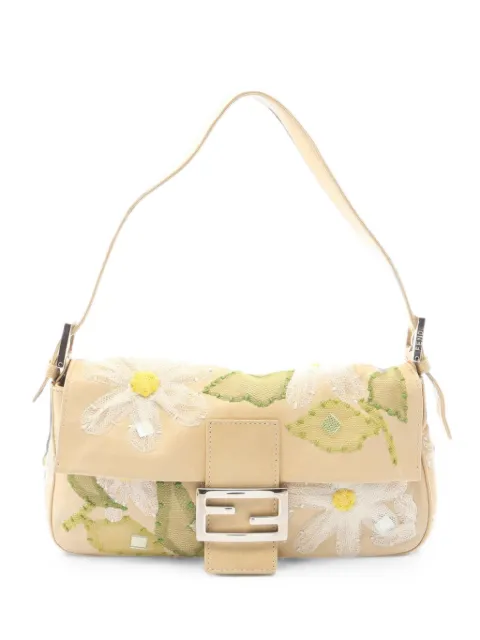Fendi Pre-Owned 2010s Mamma Baguette flower-embroidered shoulder bag