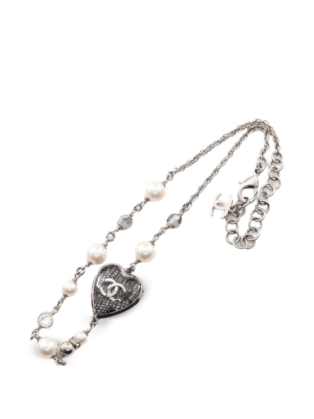 CHANEL Pre-Owned 2024 Coco Mark heart necklace - Argento