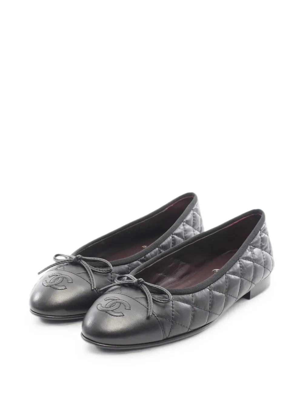 CHANEL Pre-Owned 1986-1988 matelassé ballet flats - Schwarz