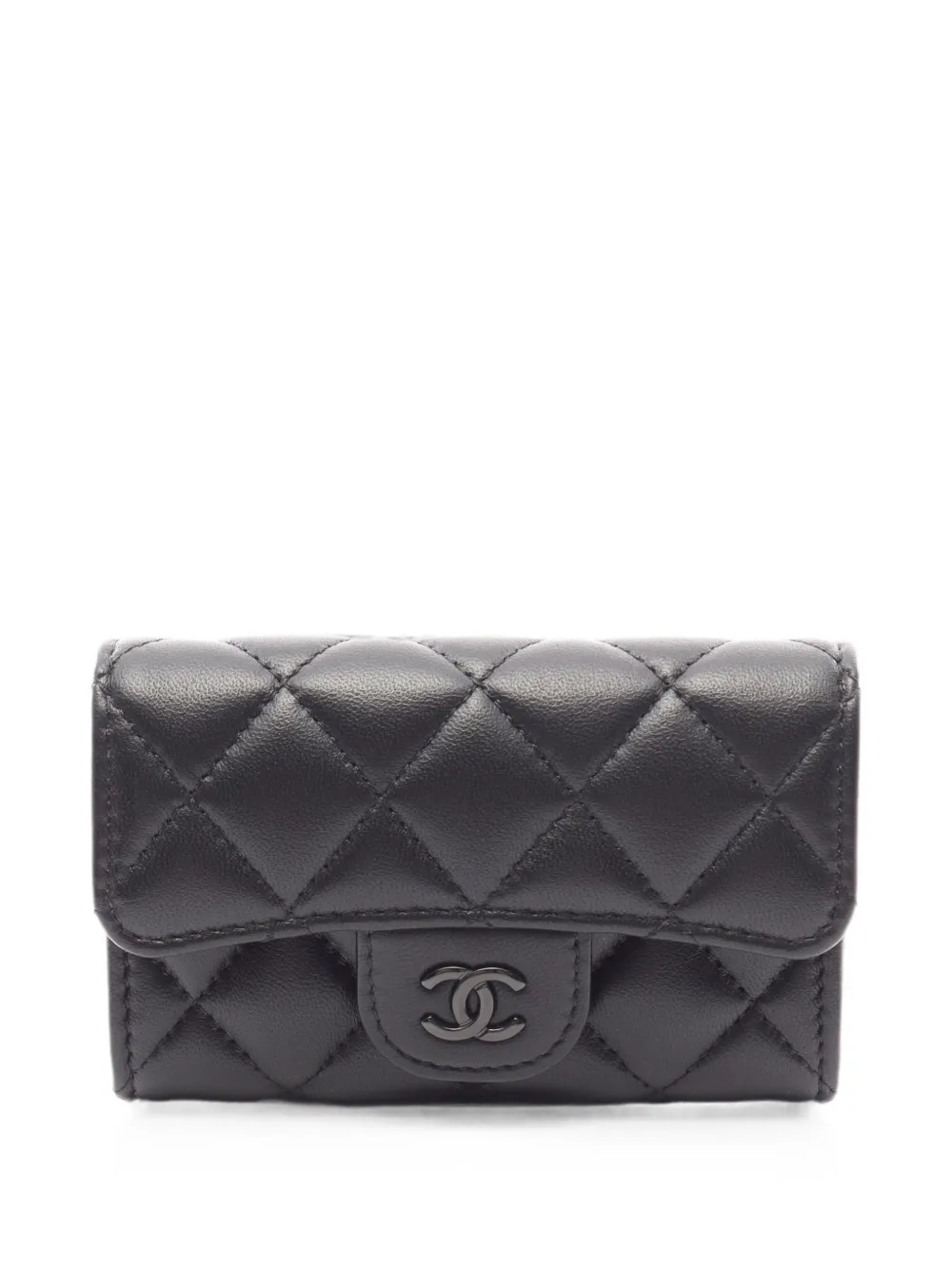 CHANEL Pre-Owned Matelassé flap card holder - Nero