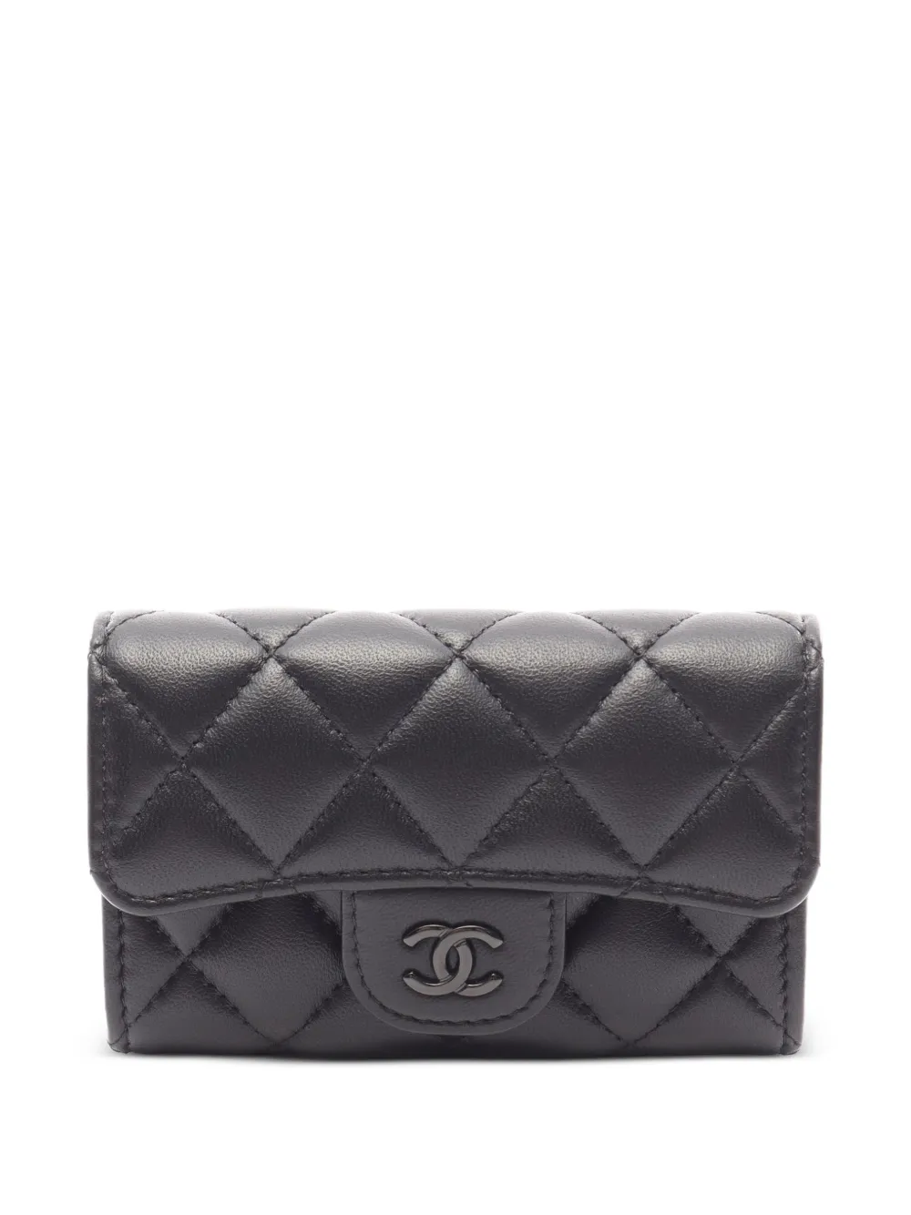 CHANEL Pre-Owned Matelassé flap card holder - Schwarz