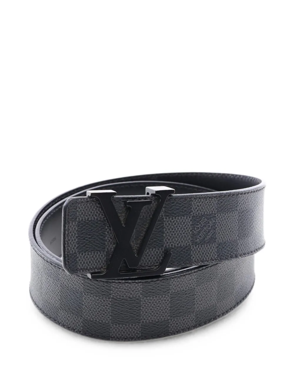 Pre-owned Louis Vuitton 2016 Damier Graphite Belt In Grey