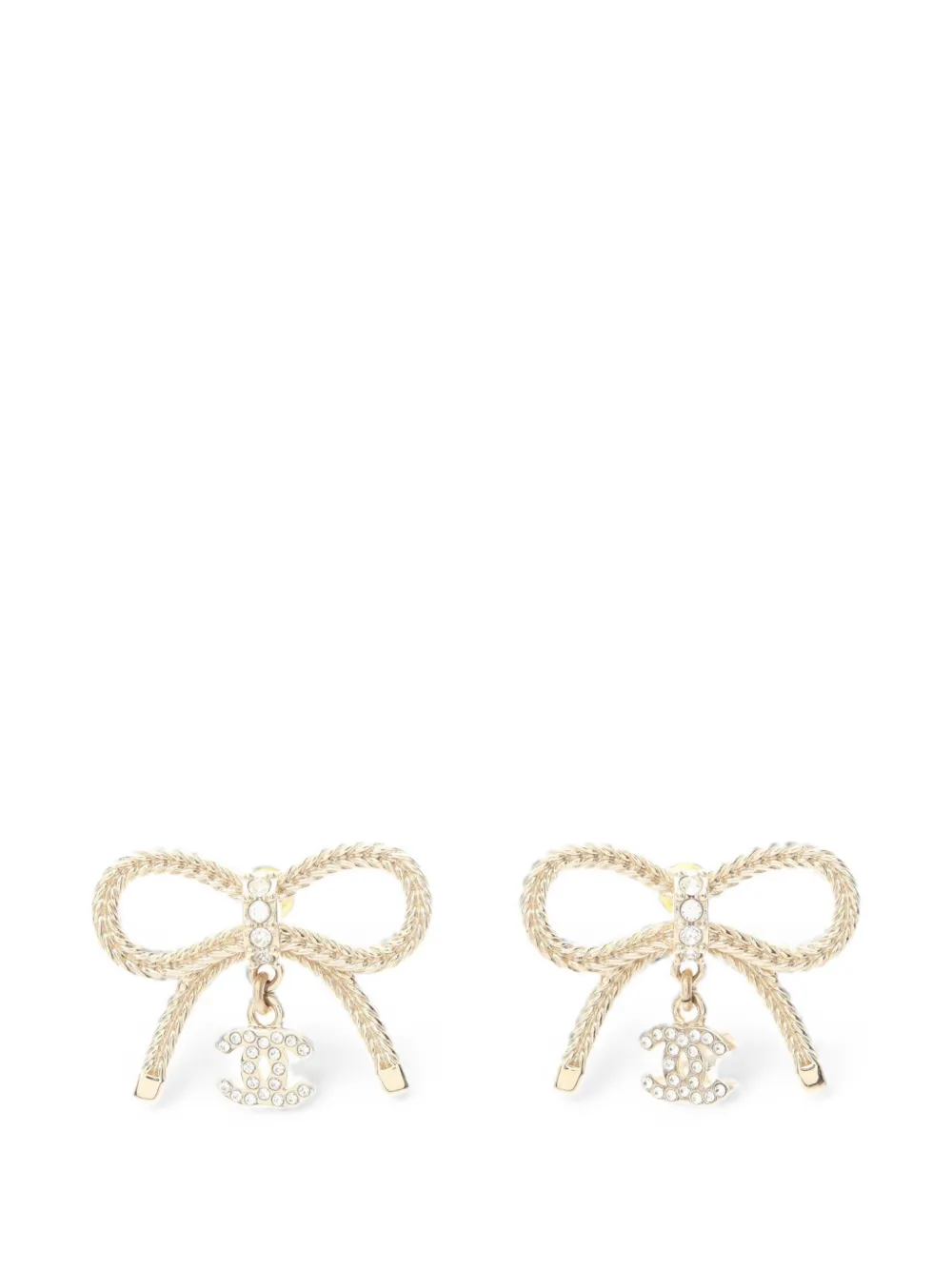 CHANEL Pre-Owned ribbon earrings - Oro