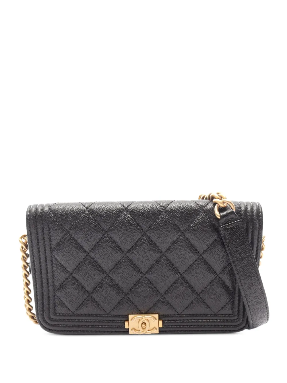 CHANEL Pre-Owned Boy Chanel quilted chain wallet - Schwarz