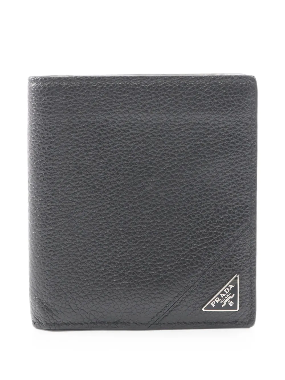 Prada Pre-Owned 2010s triangle logo leather wallet - Schwarz