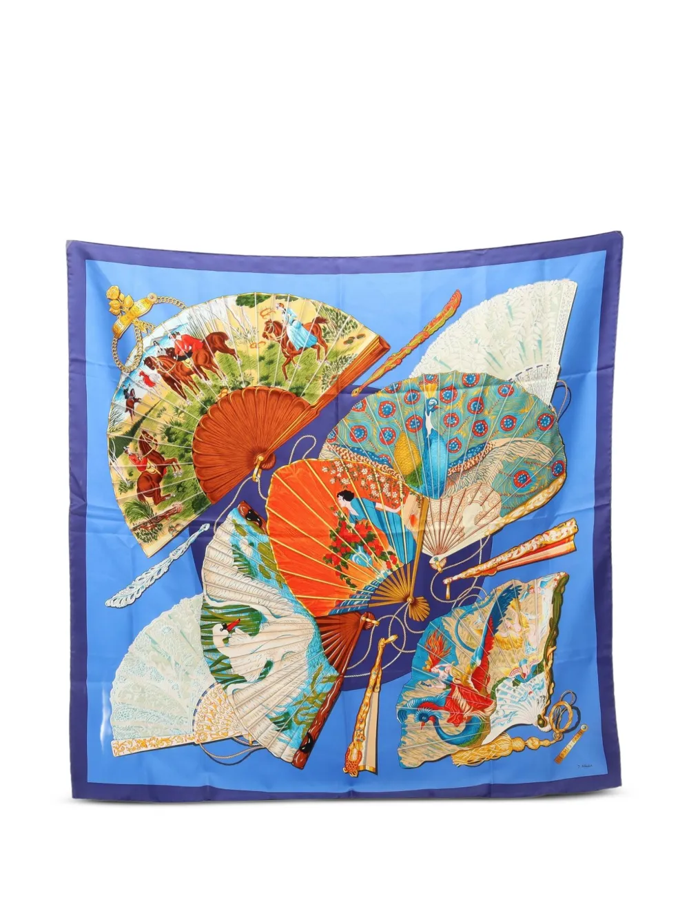 Hermès Pre-Owned 2010s Brise de Charme silk scarf - Blu