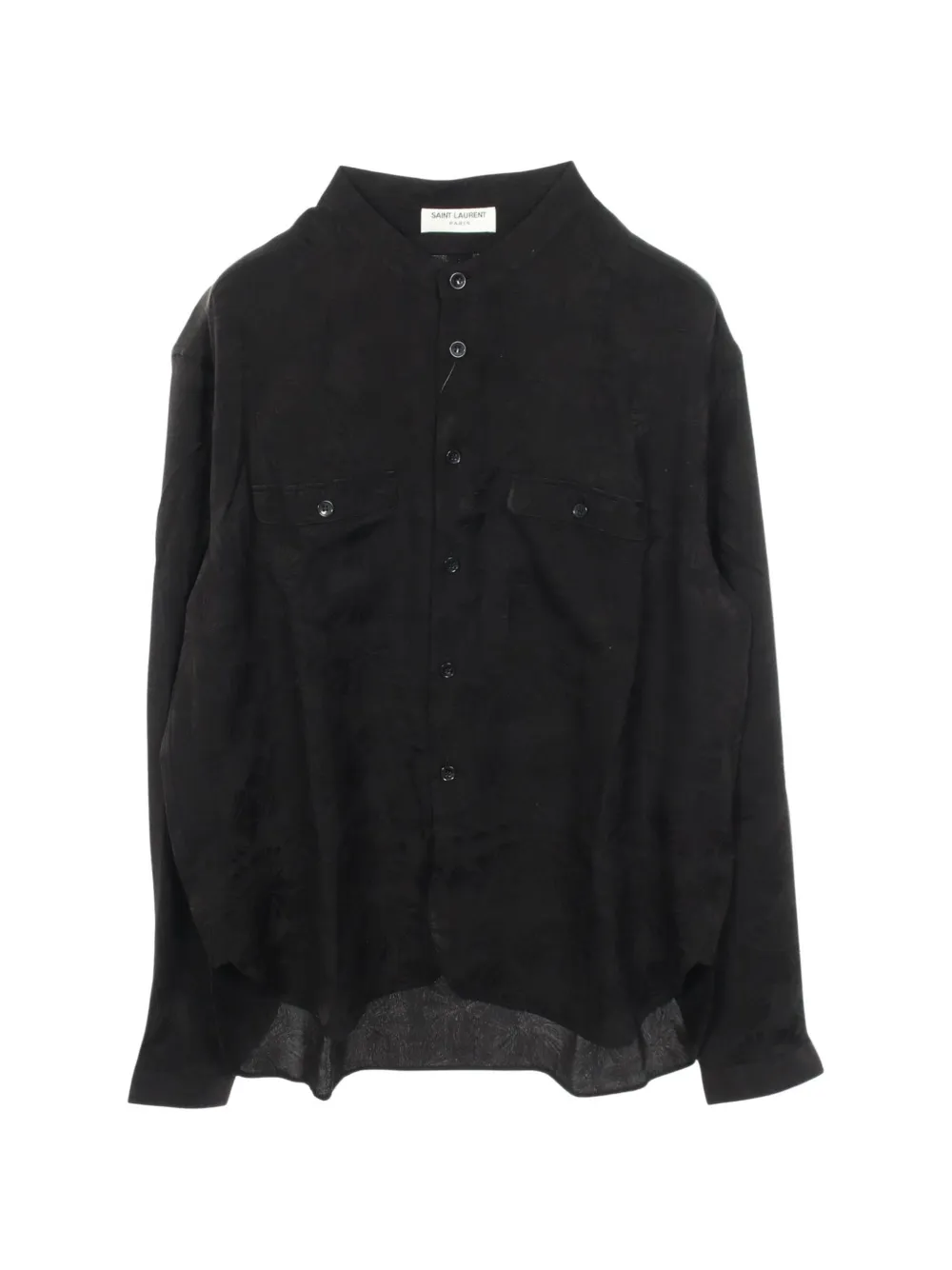 Saint Laurent Pre-Owned 2010s collarless patterned shirt - Nero