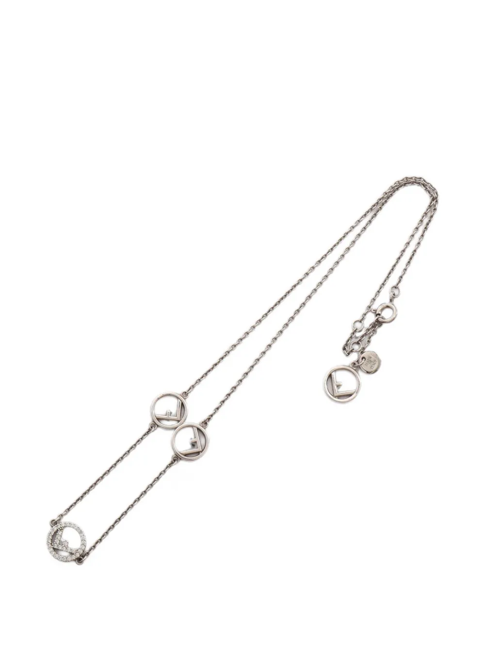 Fendi Pre-Owned 2010s F Is rhinestone necklace - Silber