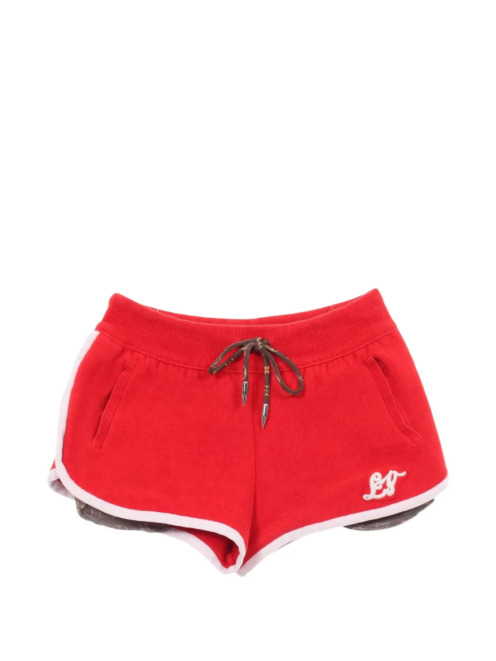 Louis Vuitton Pre-Owned 2010s logo-embroidered shorts - Rosso