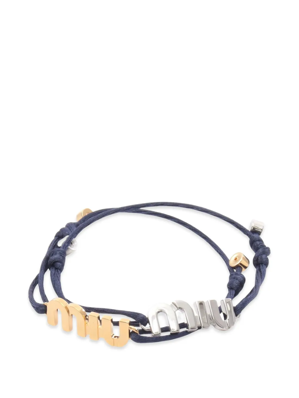 Miu Miu Pre-Owned lot de 2 bracelets à plaque logo (années 2020) - Or Miu Miu Pre-Owned lot de 2 bracelets à plaque logo (années 2020) - Or