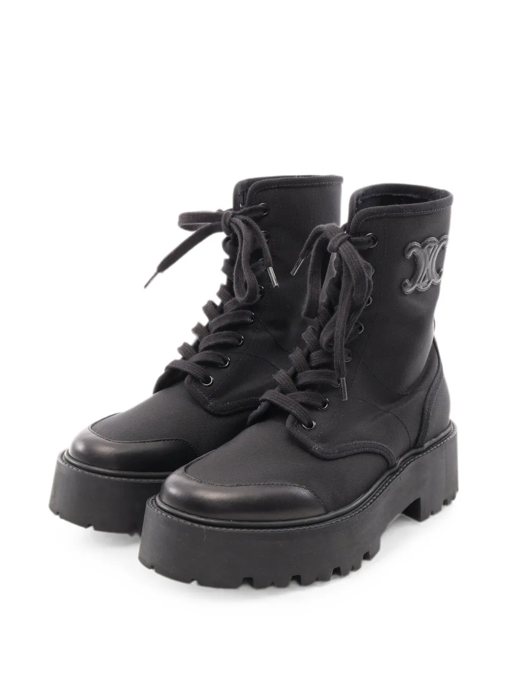 Celine Pre-Owned 2010s Bulky Triomphe lace-up boots - Schwarz