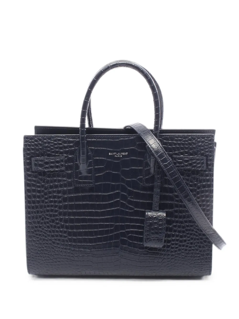 Saint Laurent Pre-Owned 2010s Sac de Jour crocodile-embossed handbag - Blu