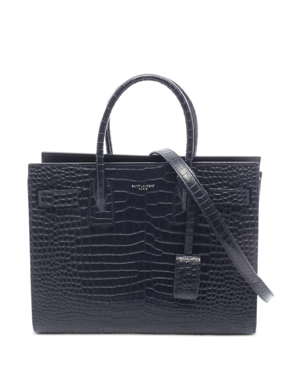 Saint Laurent Pre-Owned 2010s Sac de Jour crocodile-embossed handbag - Blau