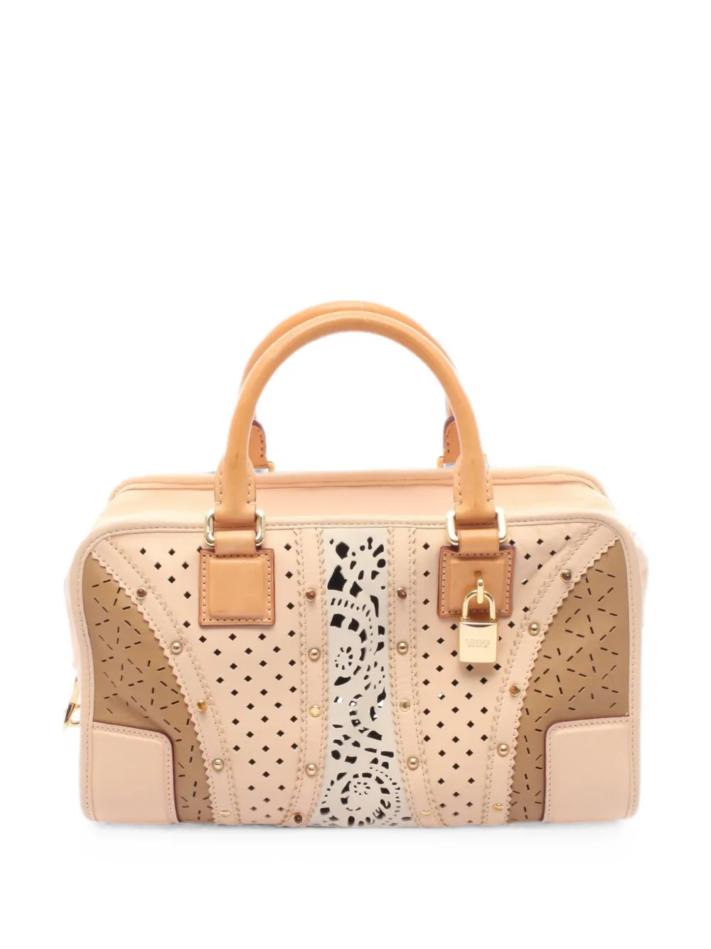 Loewe Pre-Owned 2010s Amazona 28 perforated tote bag - Nude