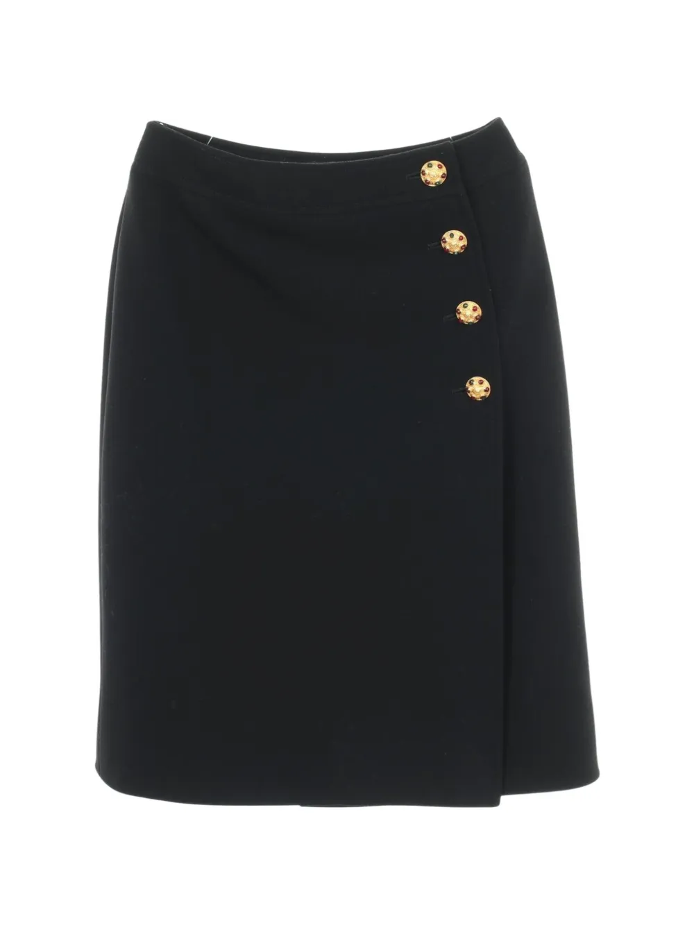 CHANEL Pre-Owned 1986-1988 Gripoix button wrap skirt - Nero