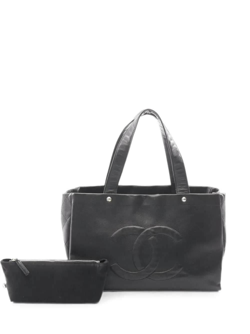 CHANEL Pre-Owned 2008-2009 matelassé CC logo tote bag - Schwarz