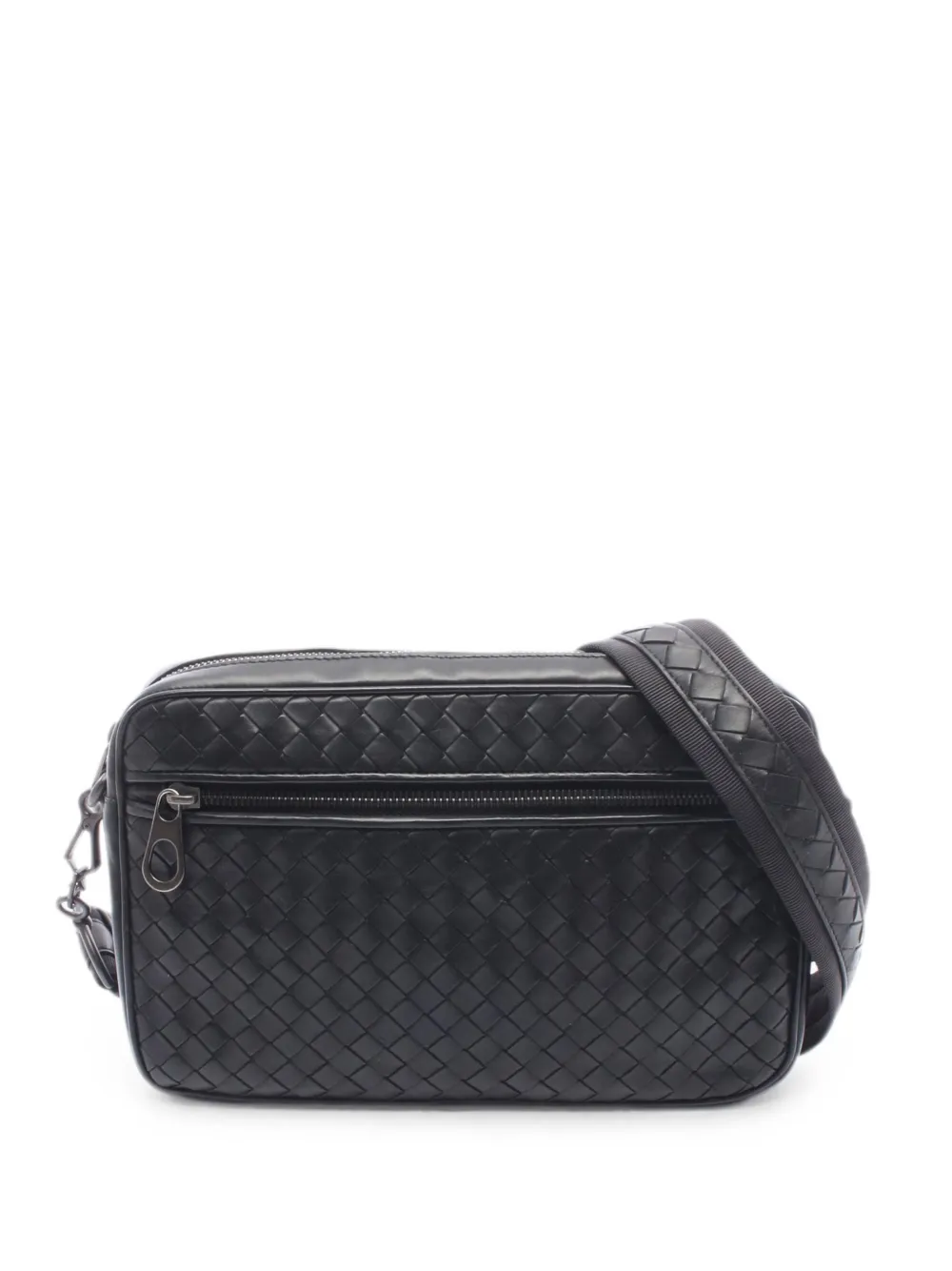 Bottega Veneta Pre-Owned 2010s intrecciato cross body bag - Schwarz
