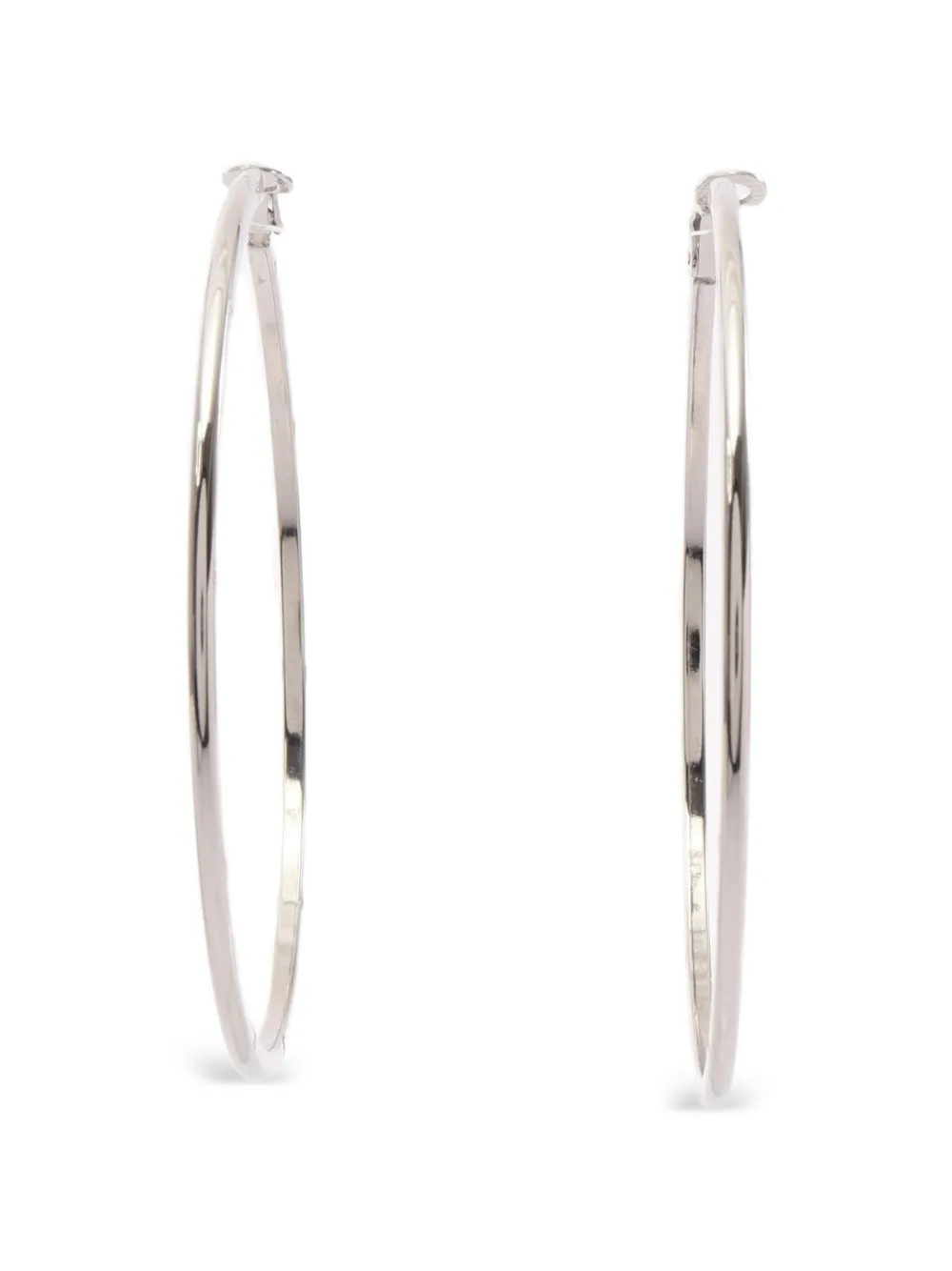 CHANEL Pre-Owned 2004 CC Coco Mark hoop earrings - Argento