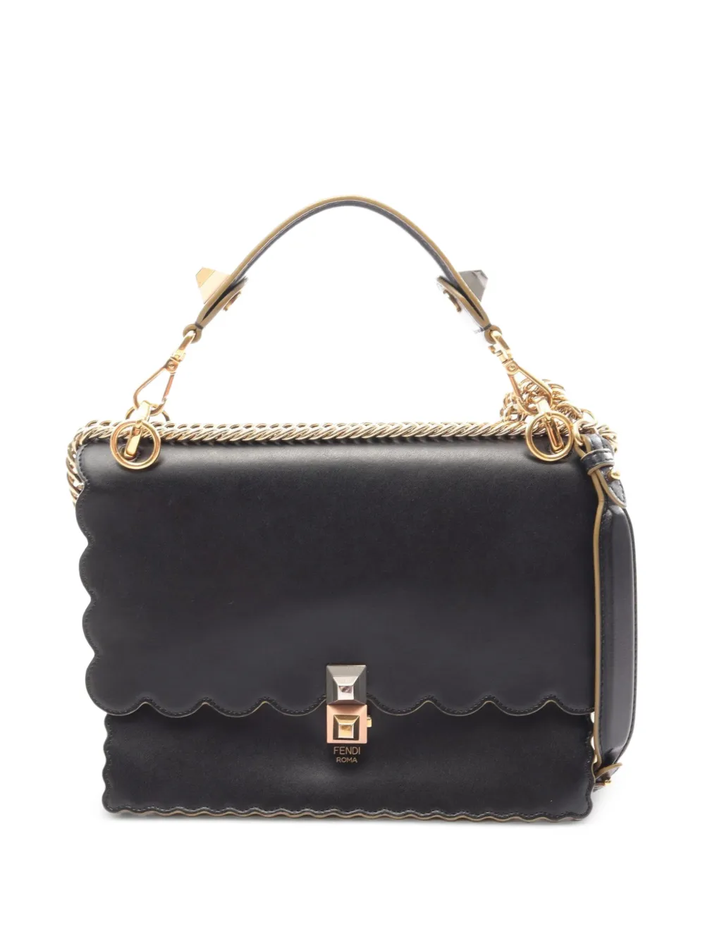 Fendi Pre-Owned 2000s medium Kan I scalloped shoulder bag - Nero