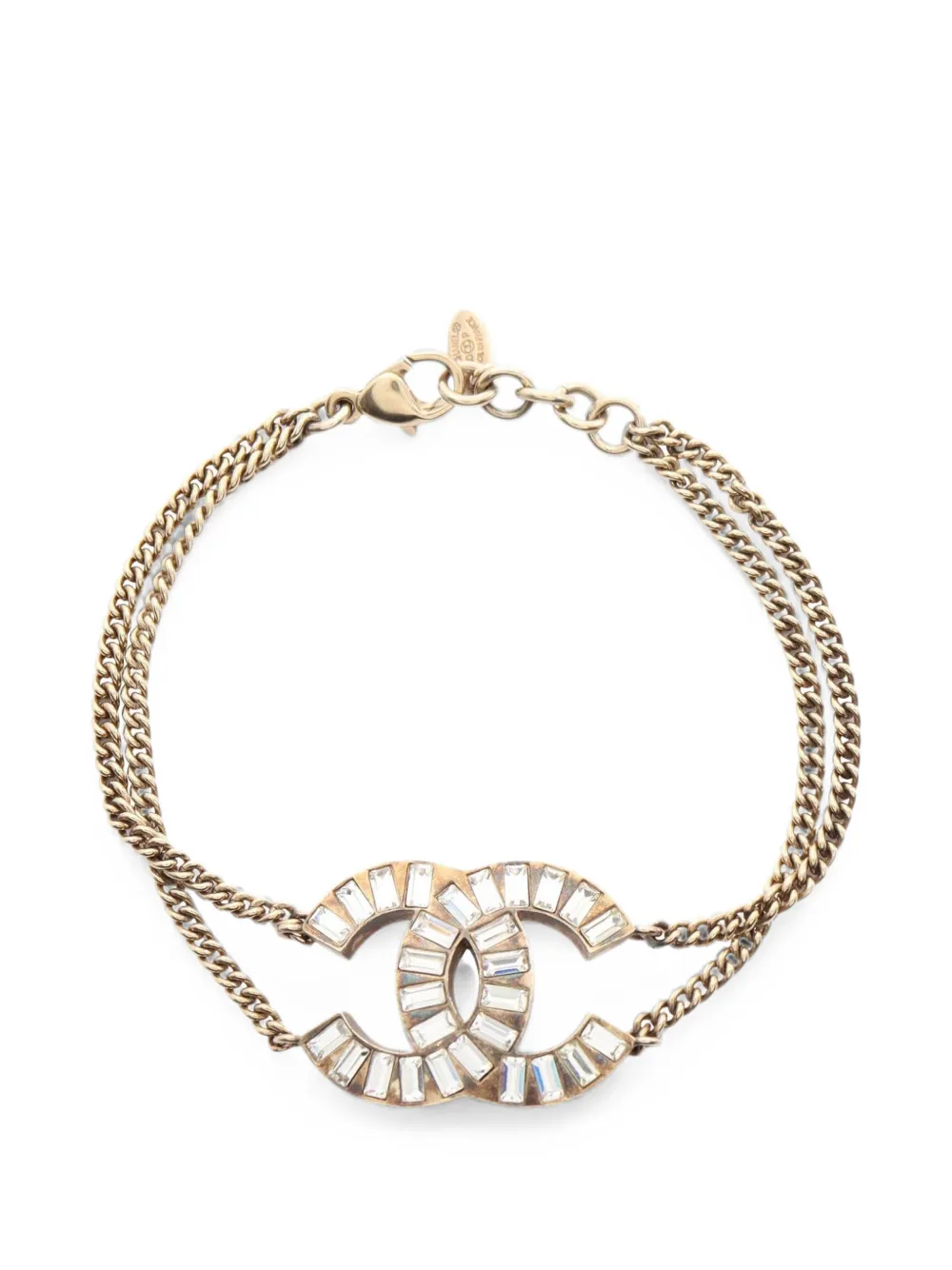 CHANEL Pre-Owned 2010 CC rhinestone bracelet - Oro