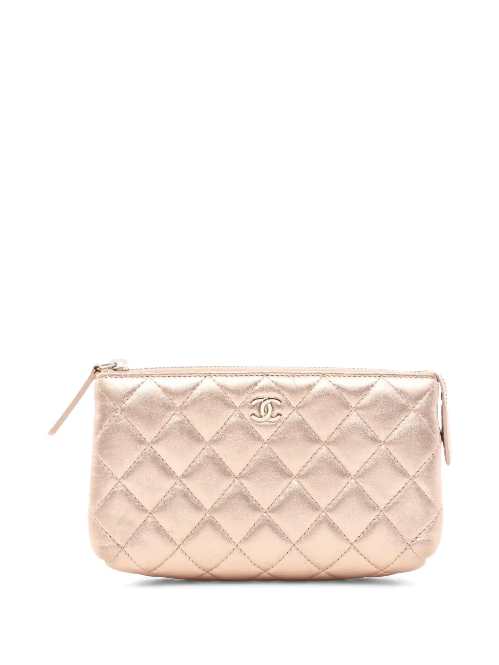 CHANEL Pre-Owned 2015-2016 Matelassé lambskin pouch - Rosa