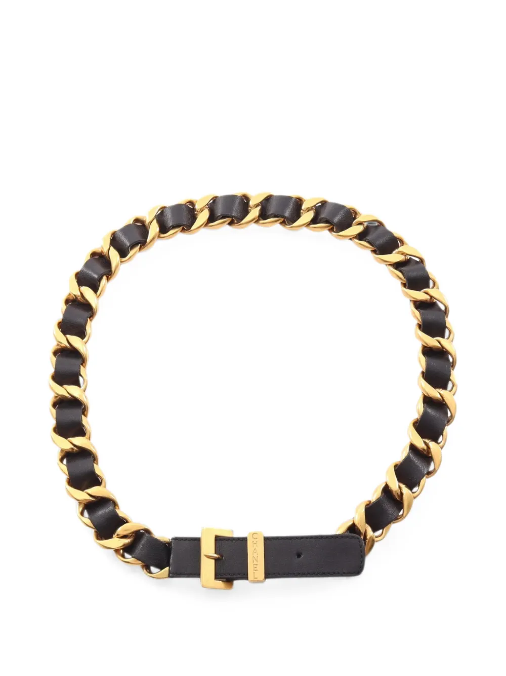 CHANEL Pre-Owned 1986-1988 chain-link leather belt - Schwarz