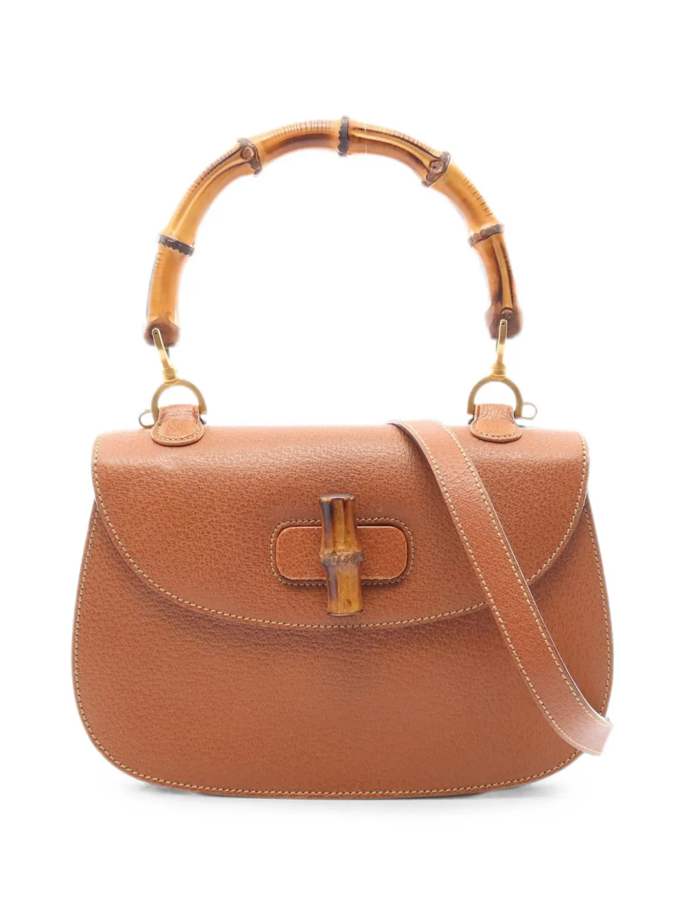 Gucci Pre-Owned 2010s Bamboo leather tote bag - Braun