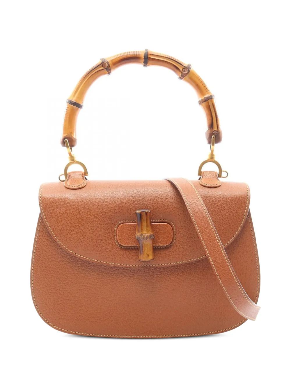 Gucci Pre-Owned 2010s Bamboo leather tote bag - Marrone