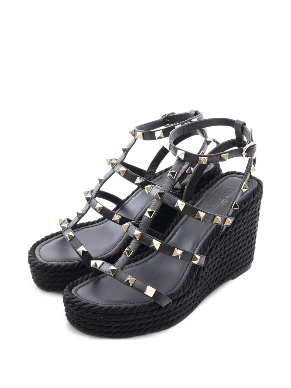 Valentino Garavani Pre-Owned 2010s Rockstud wedge sandals - Schwarz