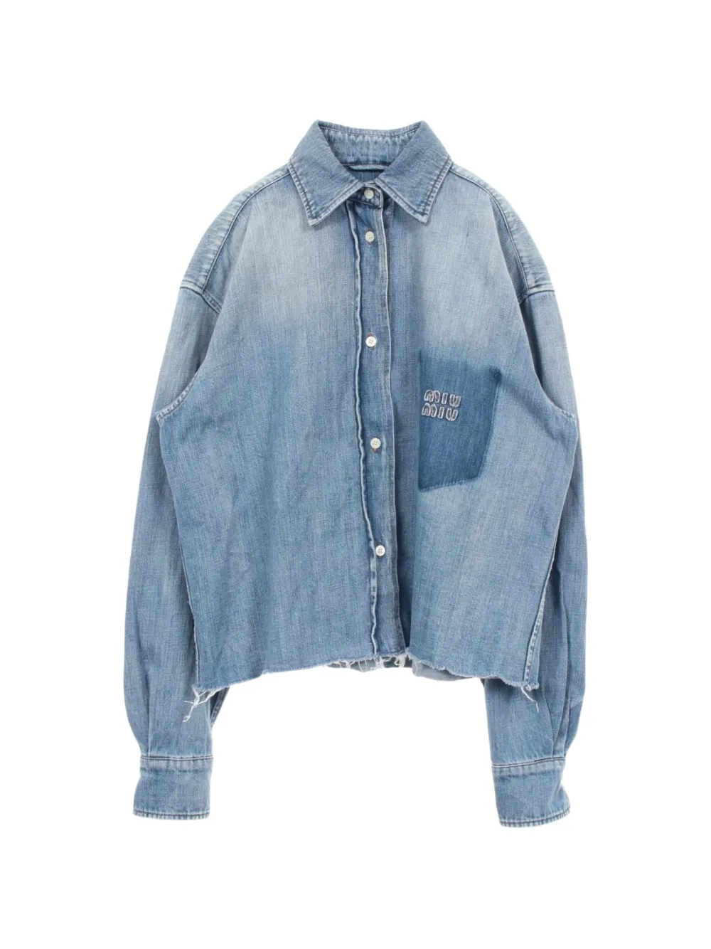 Miu Miu Pre-Owned chemise en jean à logo (années 2010) - Bleu