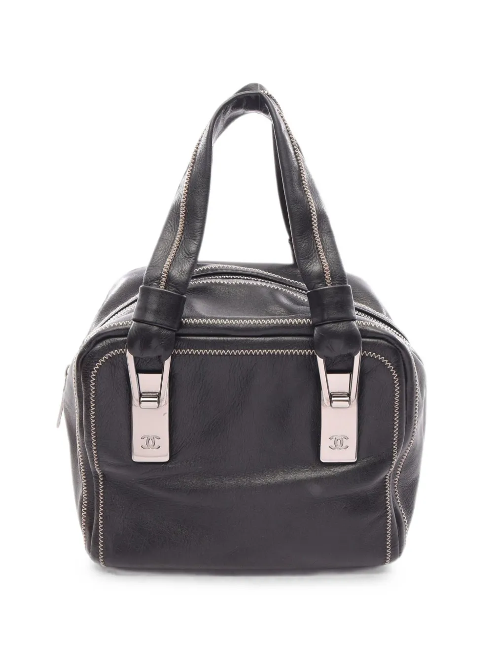 CHANEL Pre-Owned 2003-2004 mini Boston calf leather tote bag - Nero