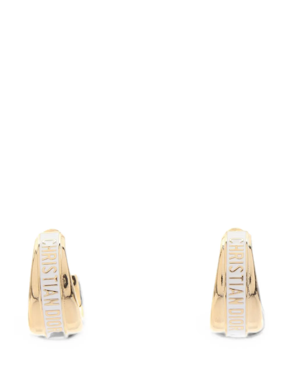 Christian Dior Pre-Owned 2010s Dior Code hoop earrings - Gold