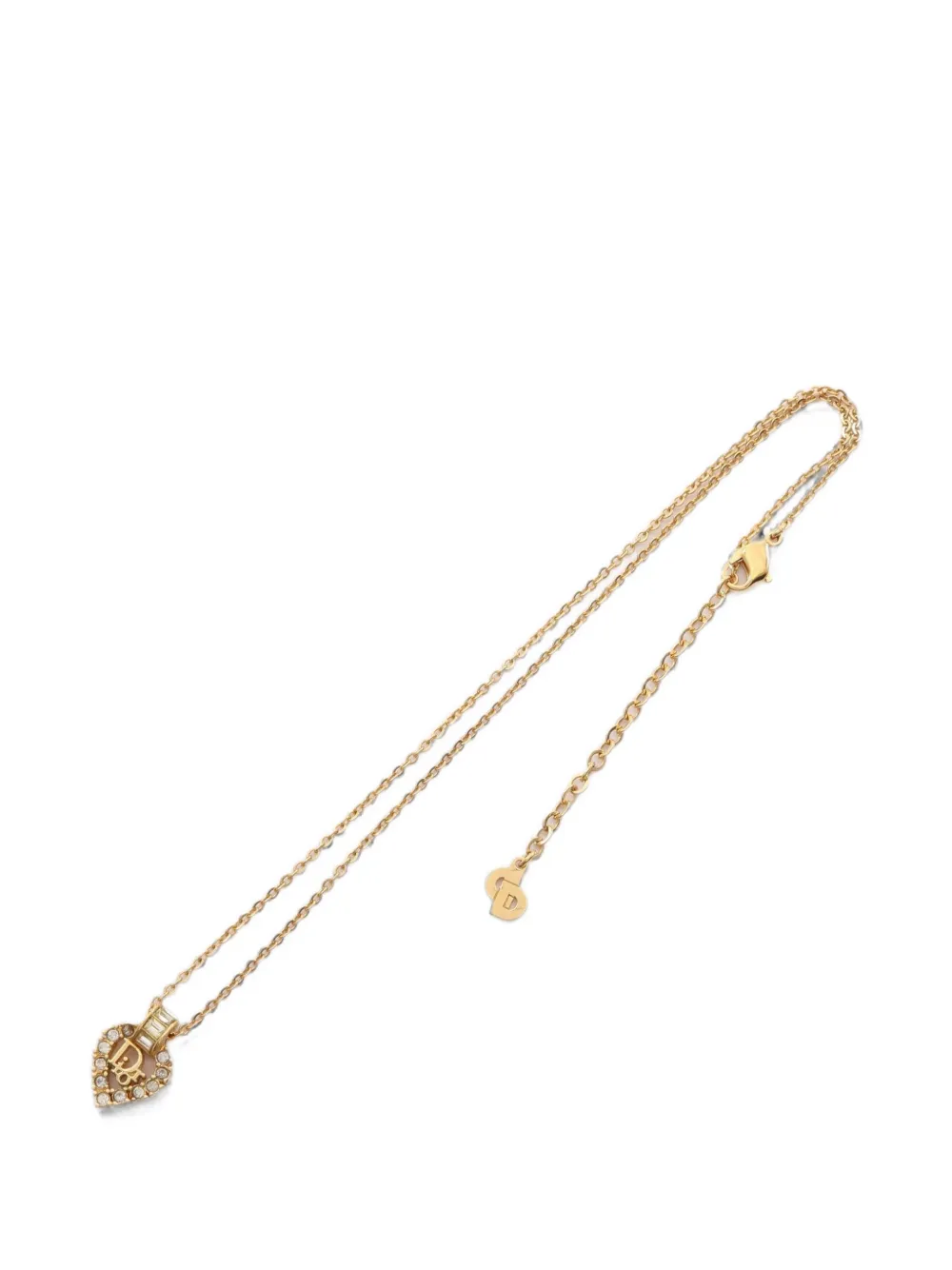 Christian Dior Pre-Owned 2010s heart logo-pendant necklace - Gold