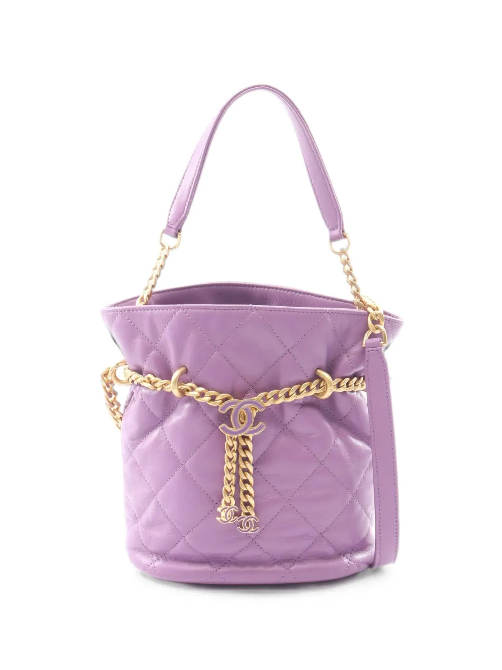 CHANEL Pre-Owned Matelassé chain shoulder bag - Viola