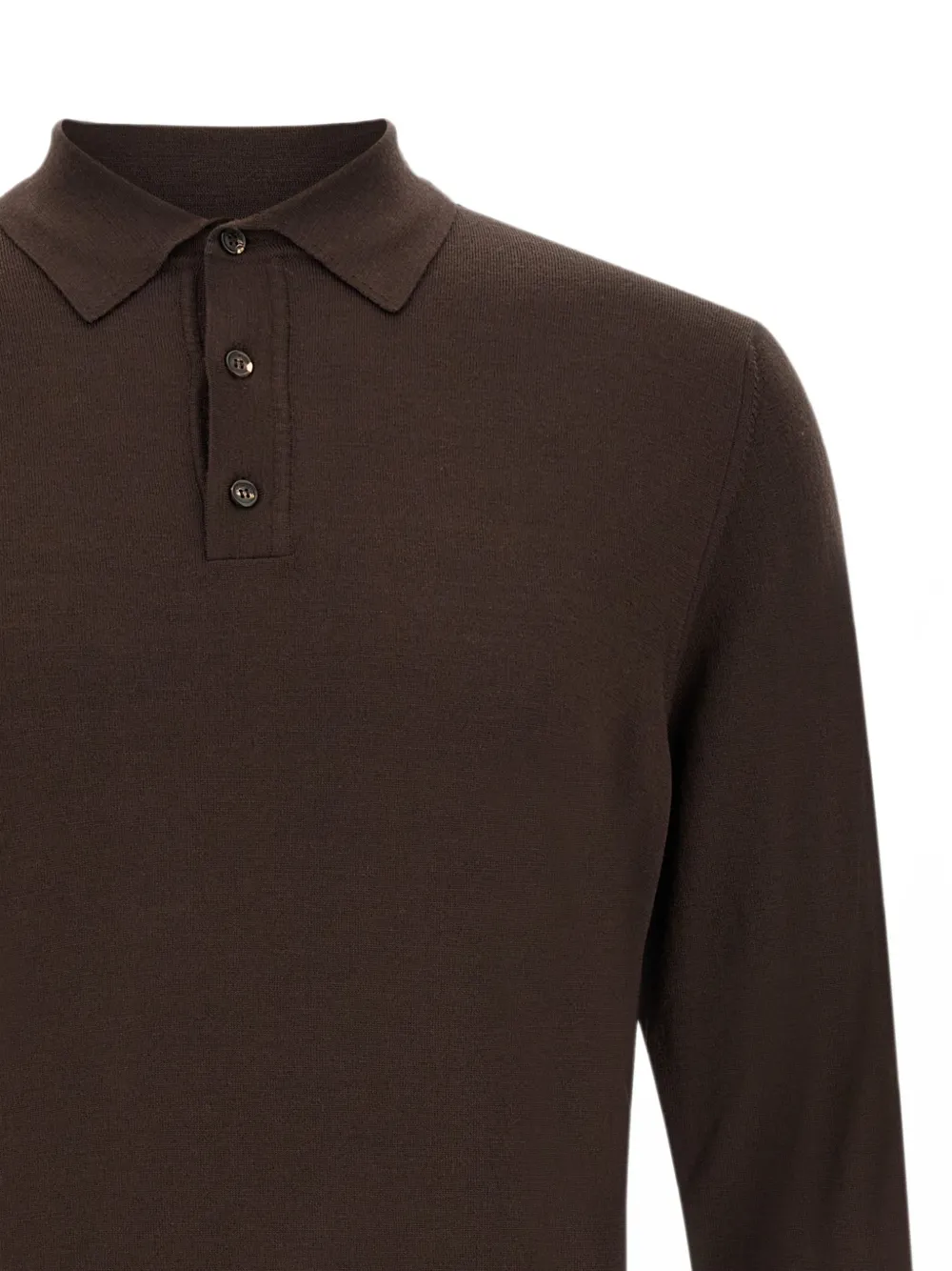 Zanone Poloshirt met lange mouwen Bruin