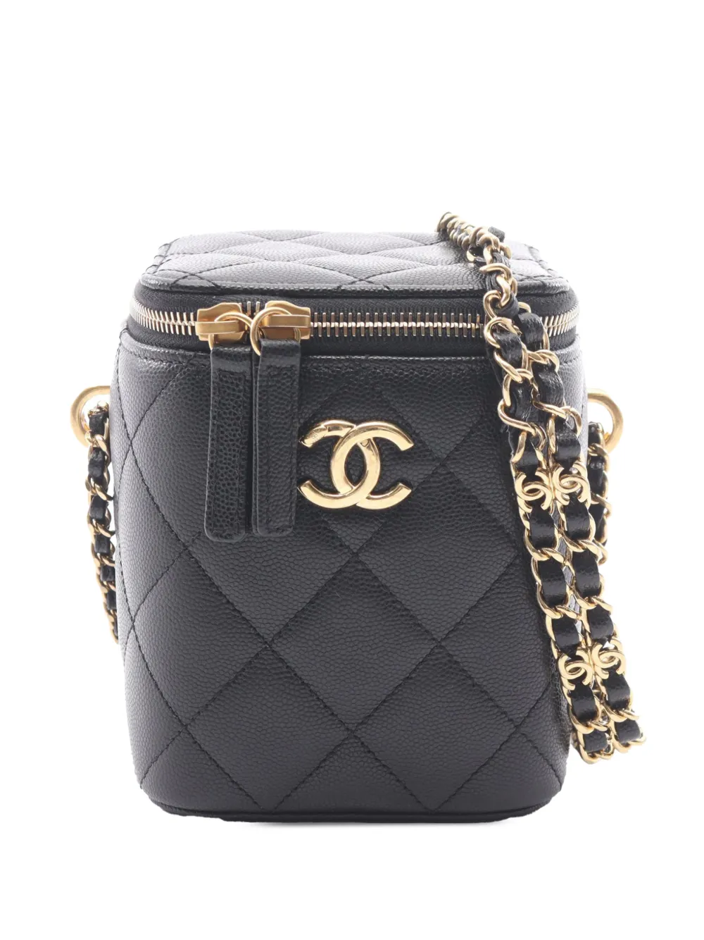 CHANEL Pre-Owned 2021-2026 Small Caviar Coco Beauty Vertical Case vanity bag - Nero