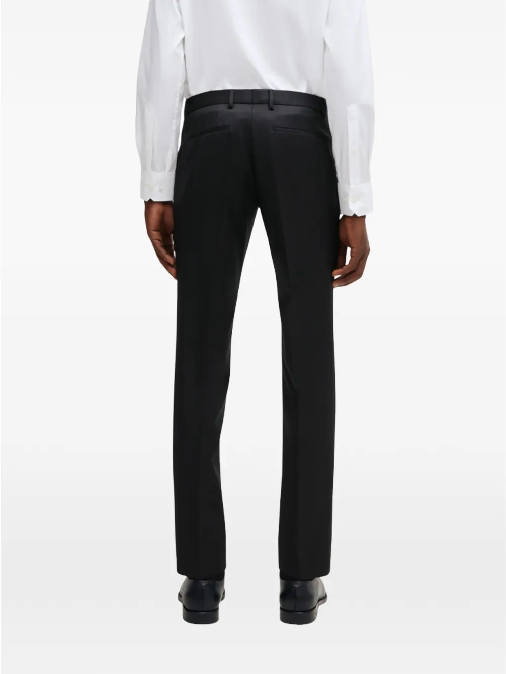 BOSS Geplooide pantalon Zwart
