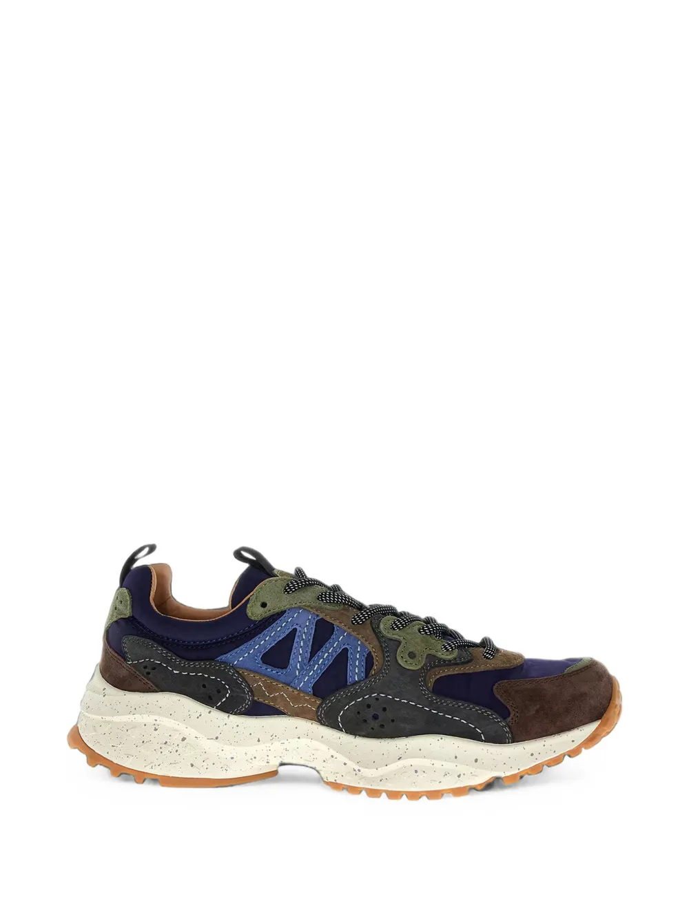 FLOWER MOUNTAIN panelled lace-up sneakers Blauw